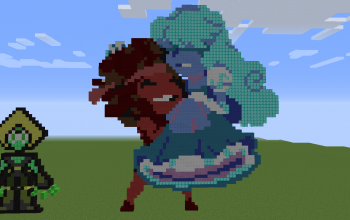 Ruby and Sapphire Pixel Art