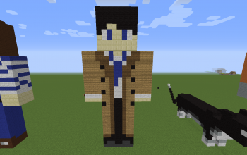 Castiel Pixel Art Statue