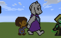 Frisk and Toriel Pixel Art