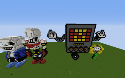 Undertale characters in minecraft style