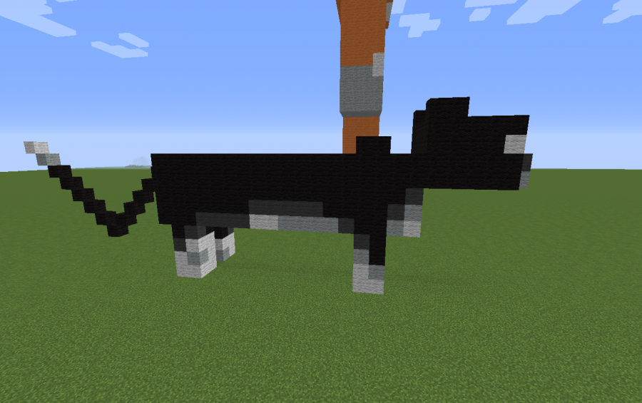 Black Cat Pixel Art Statue Creation 8271, black cat pixel art statue creati...