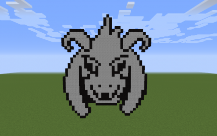 Asriel Dreemurr Head Pixel Art, creation #8310