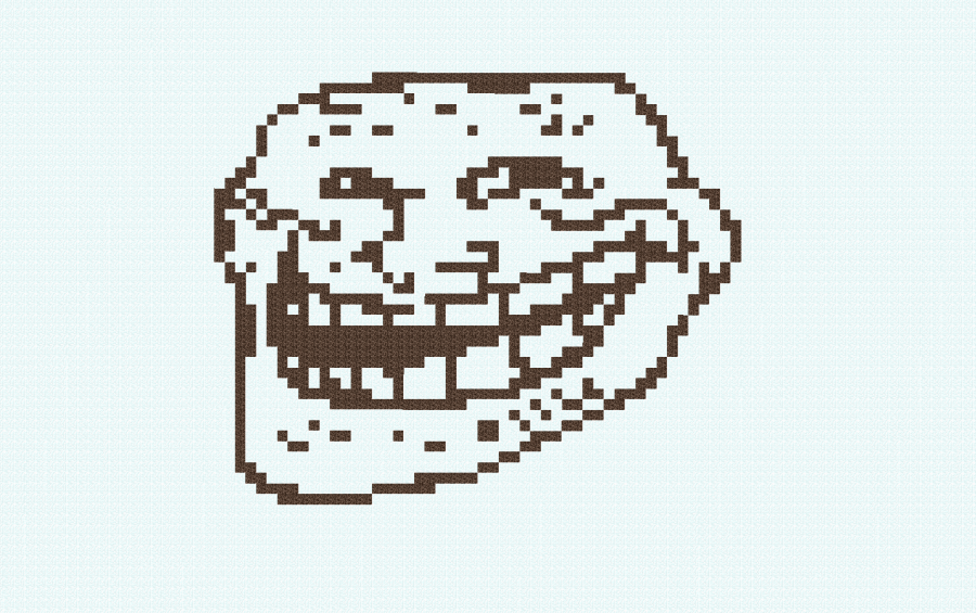 Trollface Pixel Art For Map Painting Creation 8794