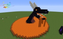 Obsidian Dragon with lava