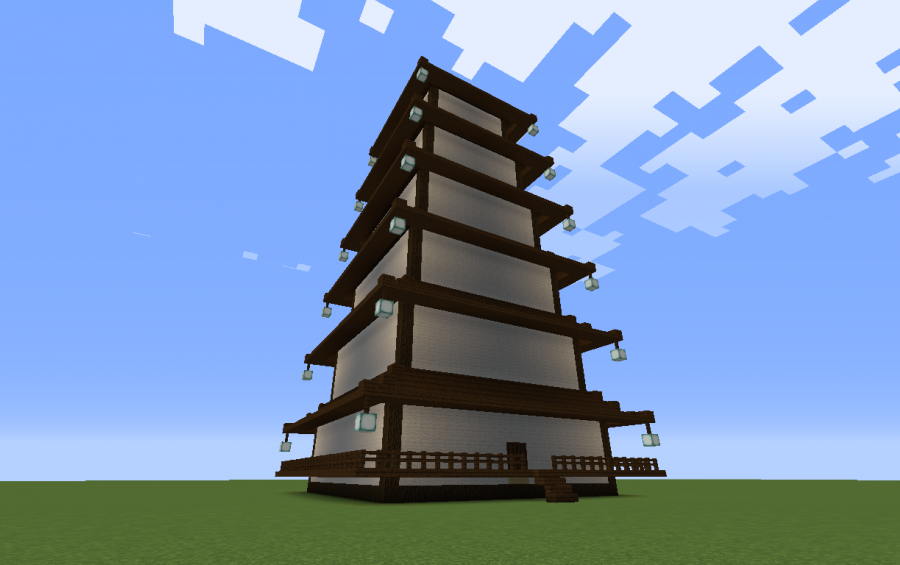 Asian Stone Pagoda 6 - Blueprints for MineCraft Houses, Castles, Towers, and more
