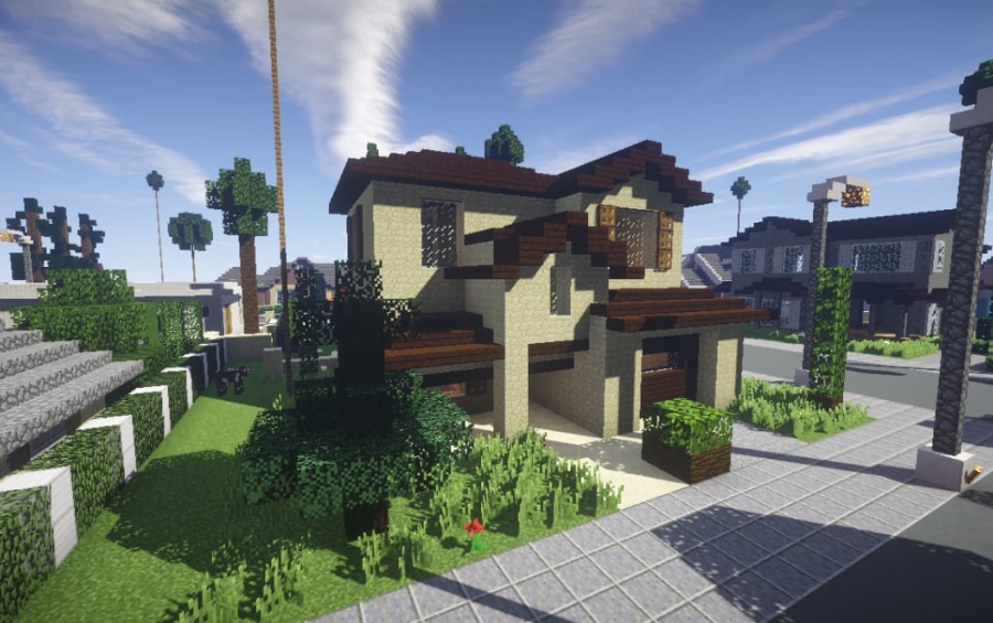 Minecraft, Casa Moderna no Lago