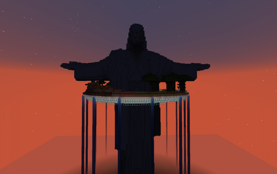 Cristo Redentor (Christ the Redeemer) T-Posing Jesus Statue over 4x scale Minecraft Map